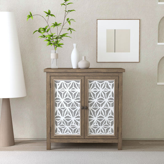 Storage Cabinet, Organizer - Brown Antique White