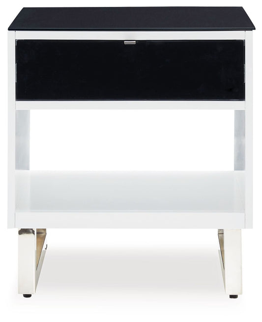 Gardoni - Rectangular End Table - White / Black