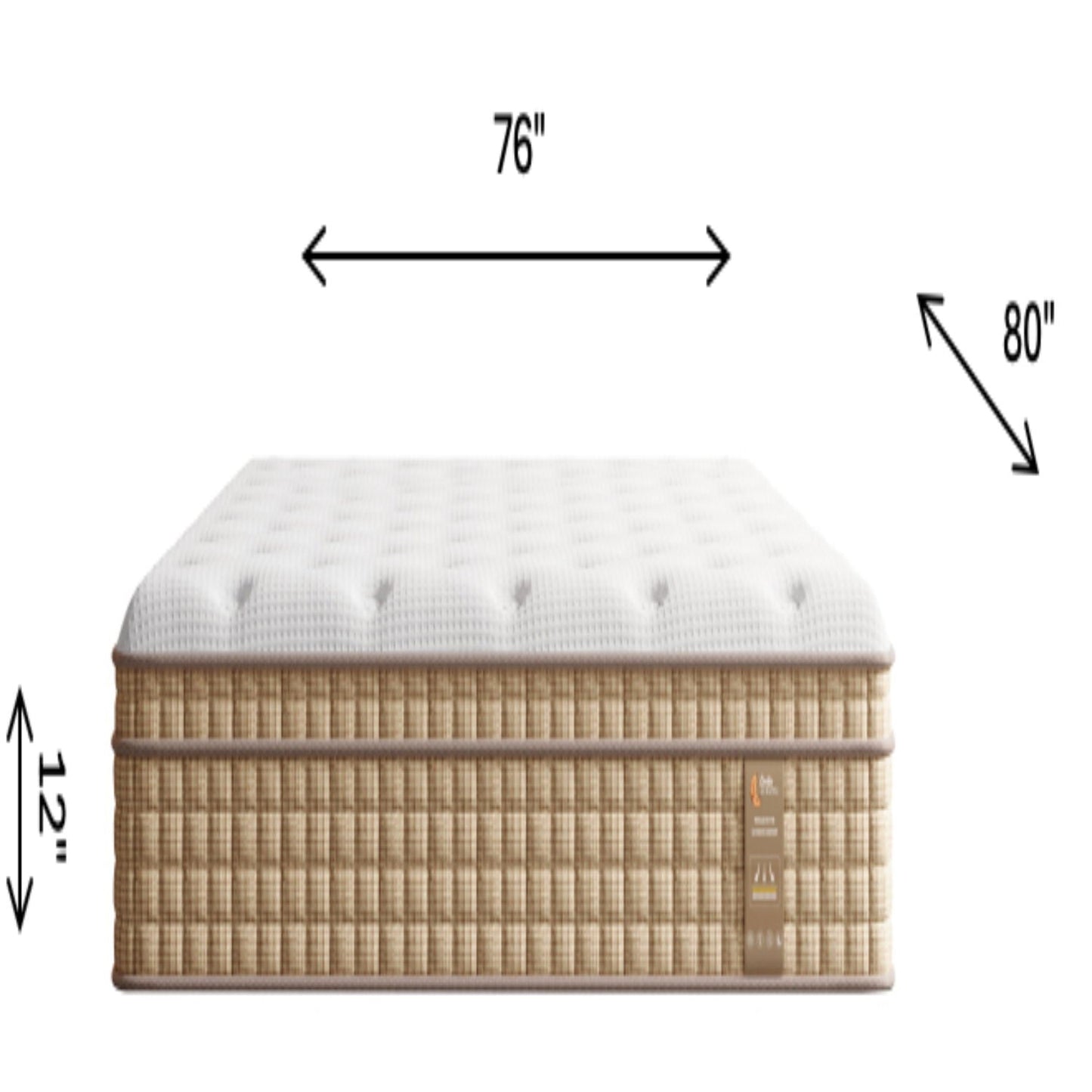 12" King Hybrid Mattress With Innersprings & Gel Memory Foam - Beige / White