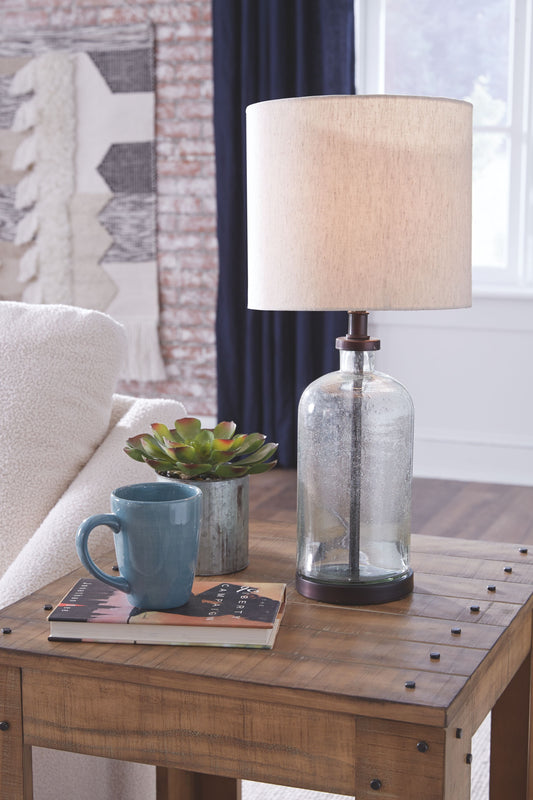 Bandile - Glass Table Lamp - Clear / Bronze Finish