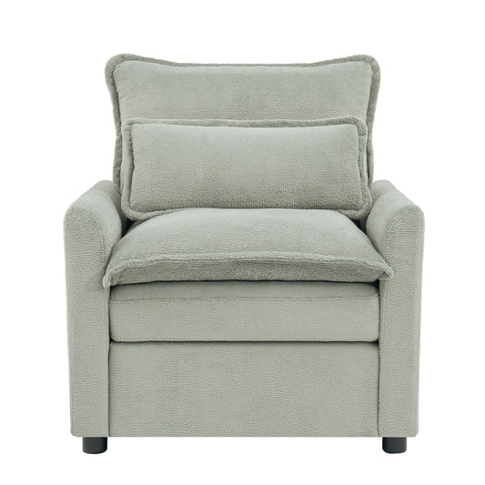Modern Single Seat Accent Chair With Side Storage Pockets