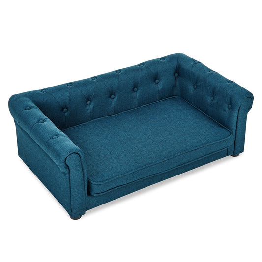 Modern Elegant Rectangle Pet Bed, Durable Elevated Dog Sofa