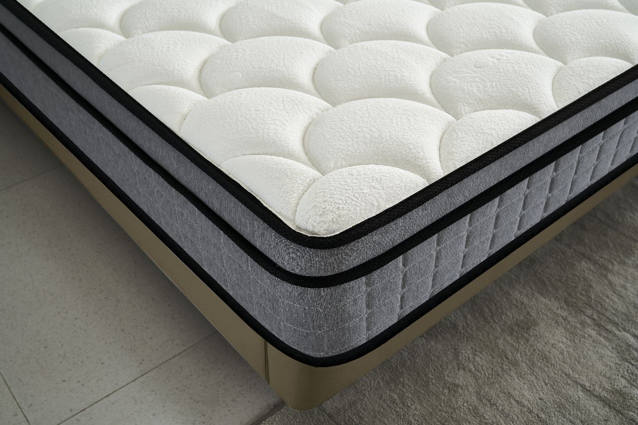 12" Queen Hybrid Mattress A Box, Pillow Top Bed Cushion With Gel Infused Memory Foam, Breathable And Hypoallergenic, Medium Firm For Lumbar Support - White / Gray