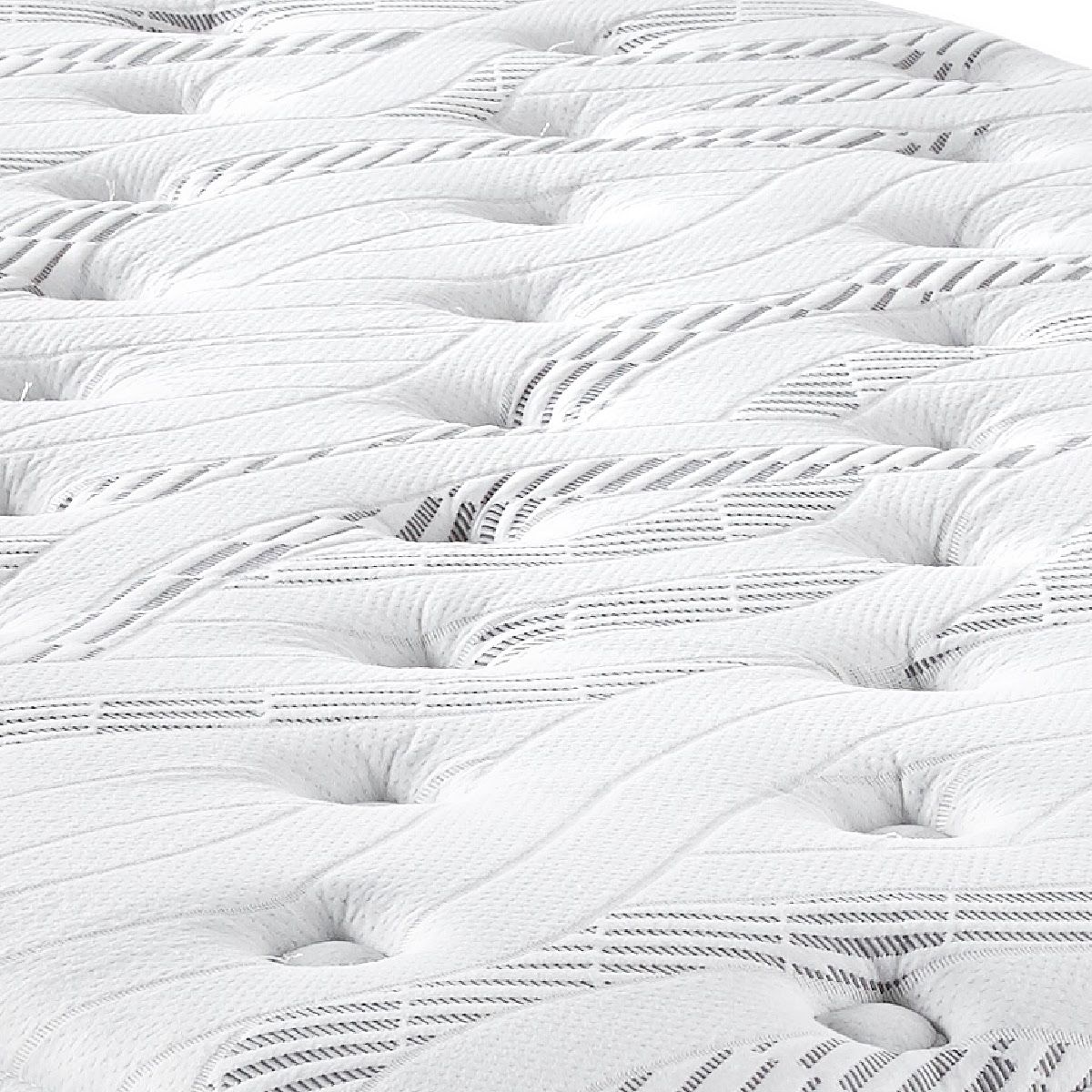 10" Queen Quilted Hybrid Mattress, Medium Firm - Black / White