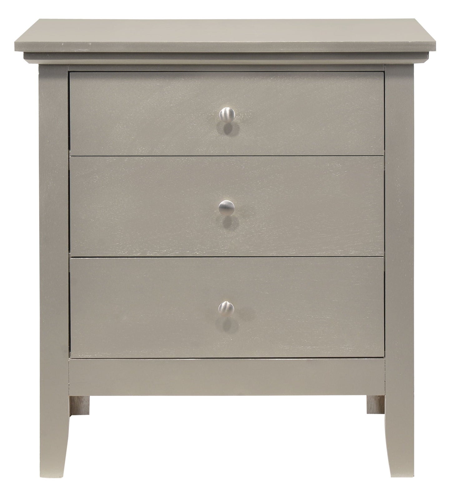3 Drawer Nightstand - Silver Champagne