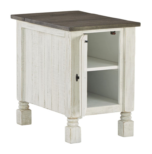 Havalance - Chair Side End Table - White / Gray