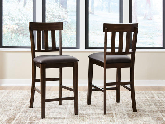 Haddigan - Upholstered Barstool (Set of 2) - Dark Brown