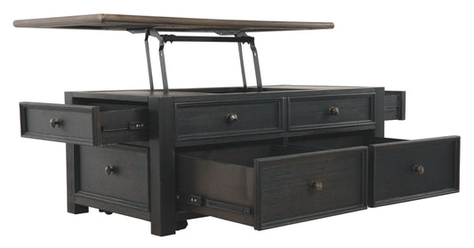 Tyler Creek - Lift Top Cocktail Table - Grayish Brown / Black