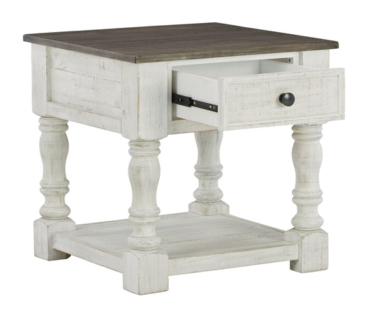 Havalance - Square End Table - White / Gray