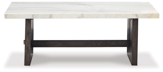 Burkhaus - Rectangular Cocktail Table - White / Dark Brown