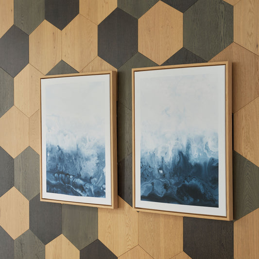 Holport - Wall Art Set (Set of 2) - Blue / White
