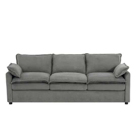 Modern 3 Seater Sofa With Side Storage Pockets For Living Room