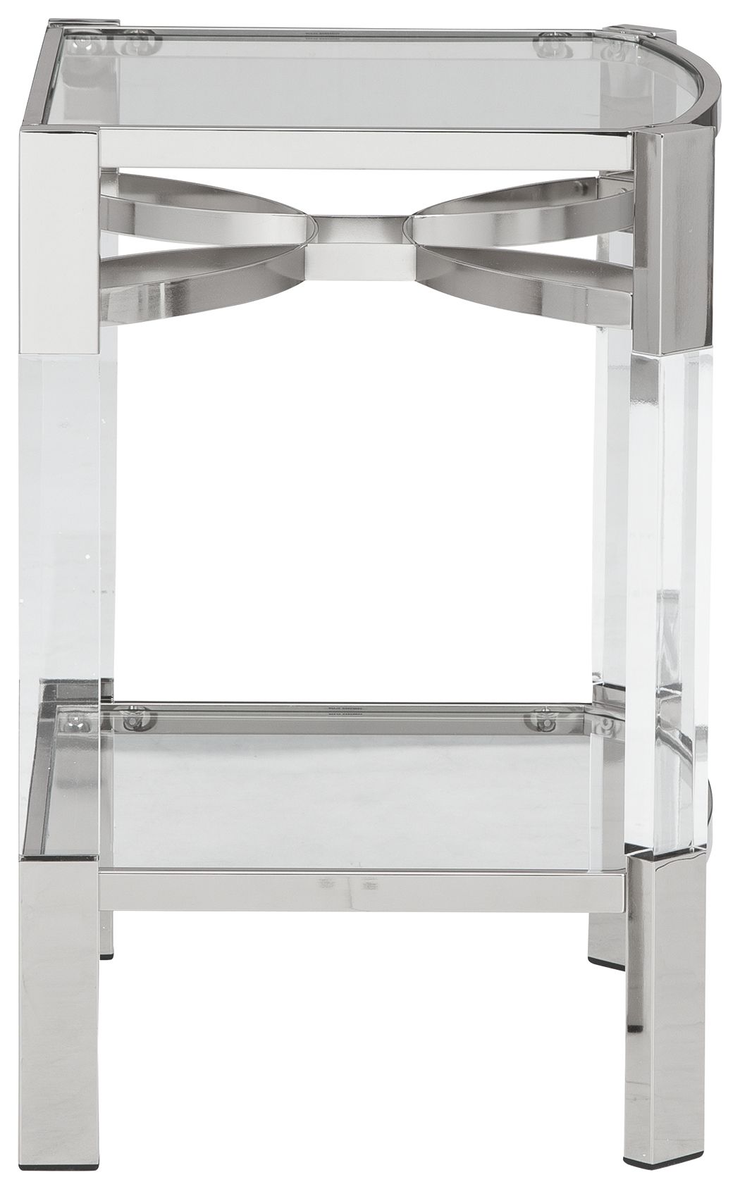 Chaseton - Accent Table - Clear / Silver Finish