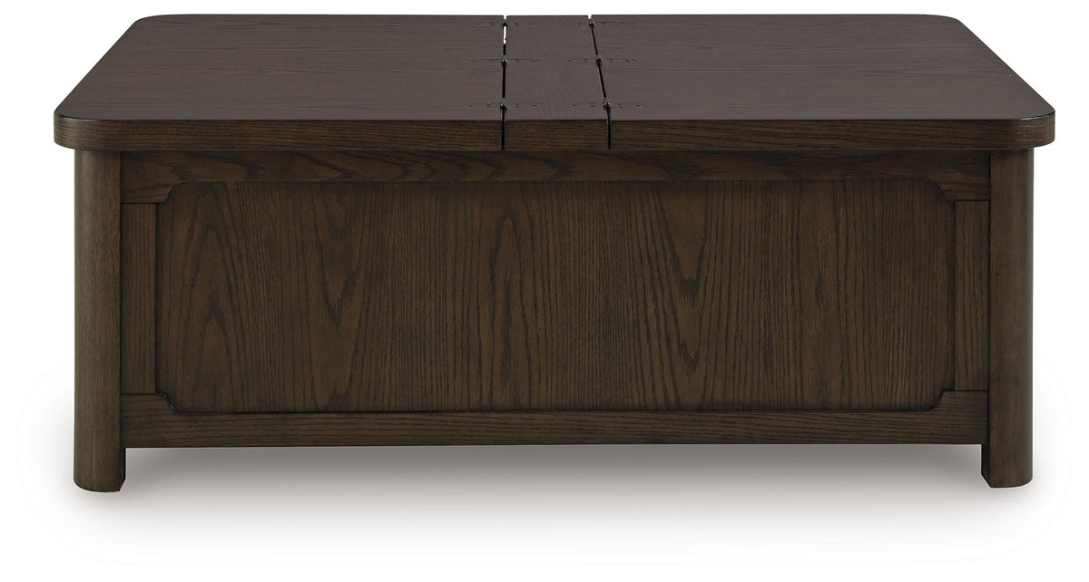 Breckington - Cocktail Table With Storage - Dark Brown