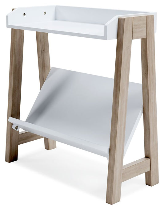 Blariden - Small Bookcase - White / Tan