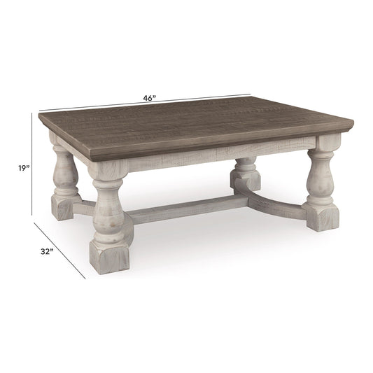 Havalance - Rectangular Cocktail Table - Gray / White