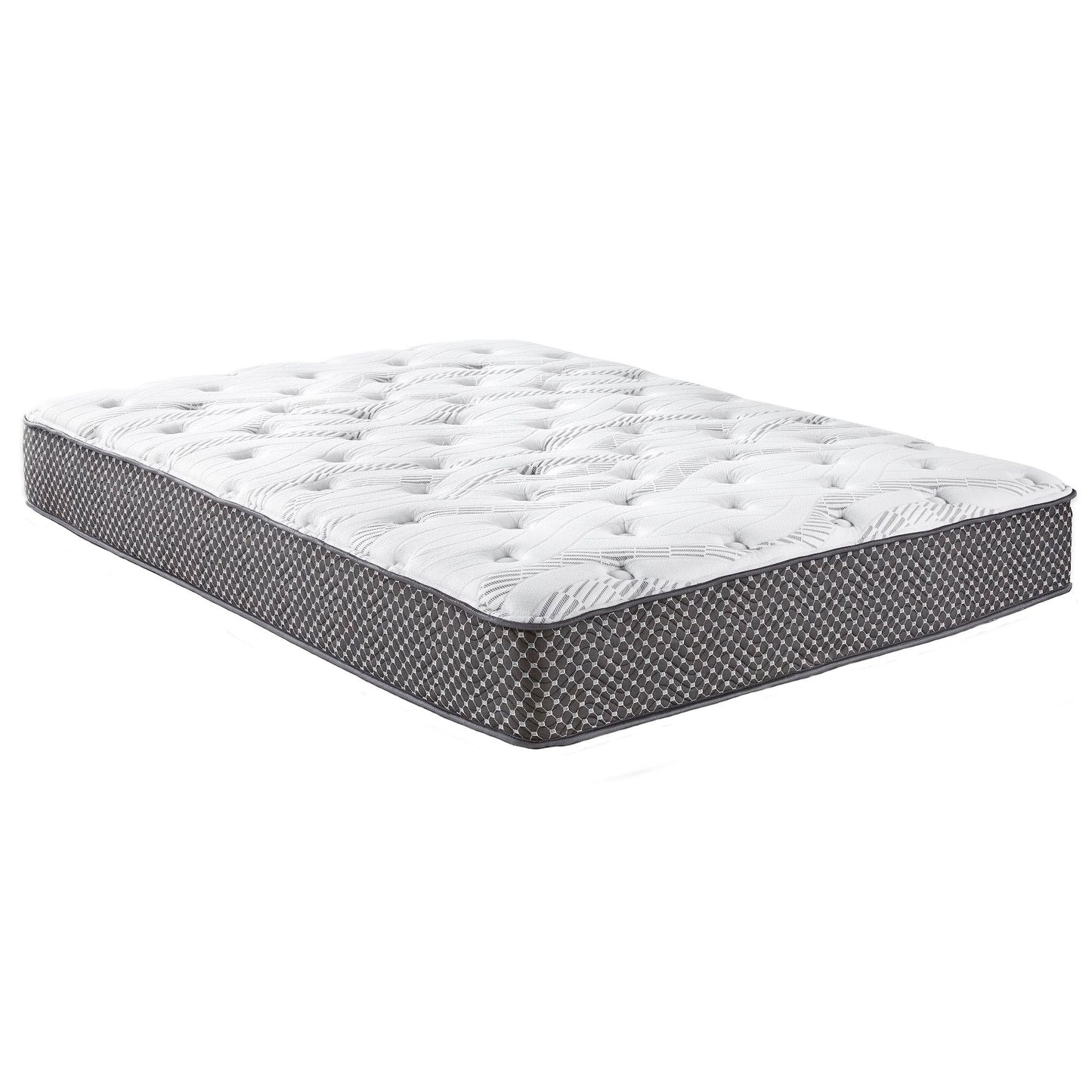 10" Queen Quilted Hybrid Mattress, Medium Firm - Black / White