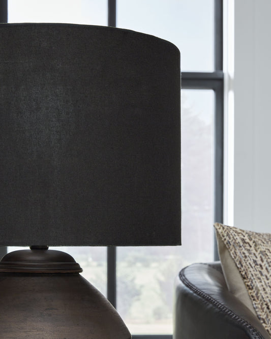 Naareman - Terracotta Table Lamp - Metallic Black