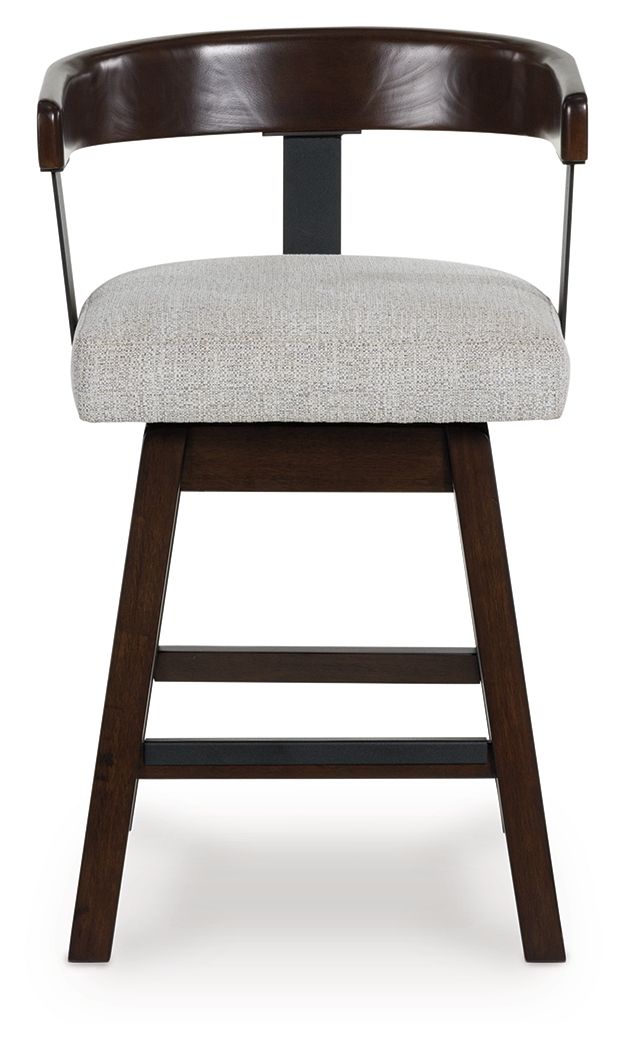 Haddigan - Upholstered Swivel Barstool (Set of 2) - Dark Brown