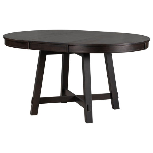 Gia - Round Extendable Dining Table With 16" Leaf Wood