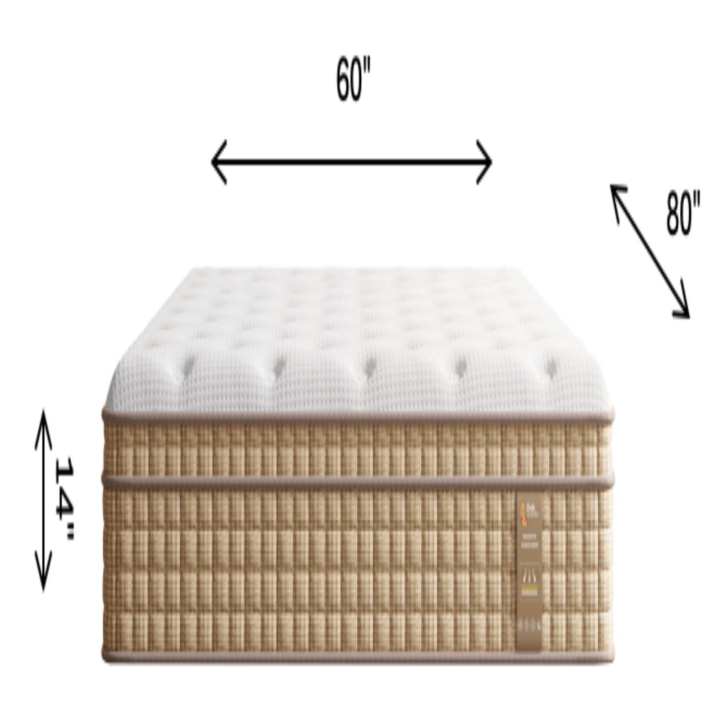 14" Queen Hybrid Mattress With Innersprings & Gel Memory Foam - Beige / White