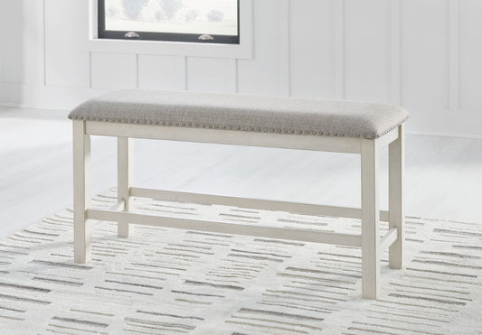 Robbinsdale - Dbl Counter Height Upholstered Dining Bench - Antique White