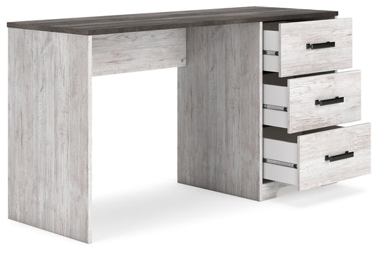 Shawburn - Home Office Desk - White / Dark Charcoal Gray