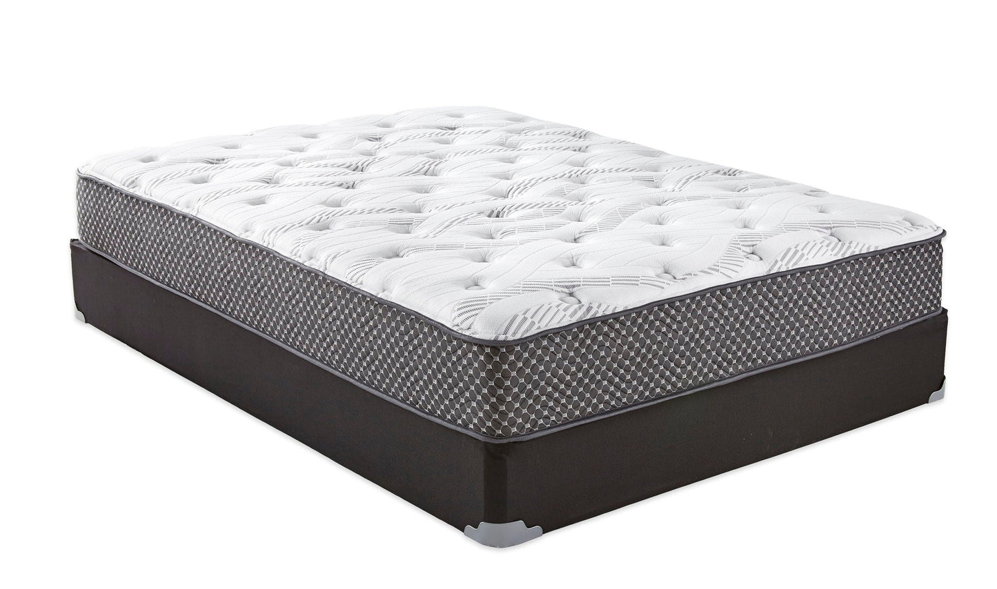 10" Queen Quilted Hybrid Mattress, Medium Firm - Black / White