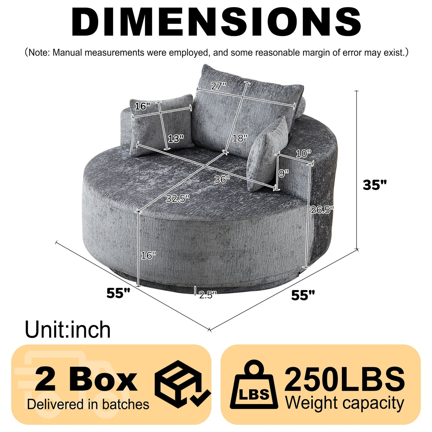 Swivel Chair With Rotating Base For Living Room