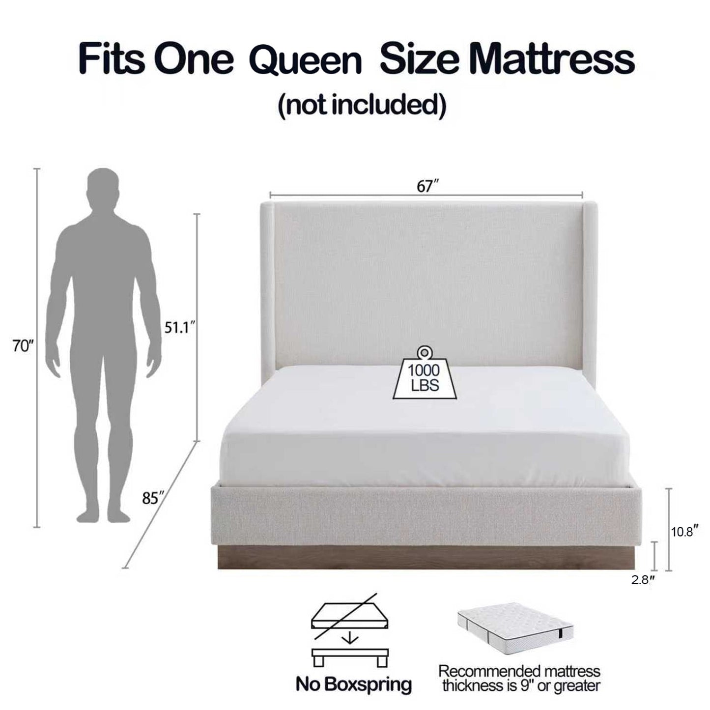 Hale - Upholstered Wingback Bed