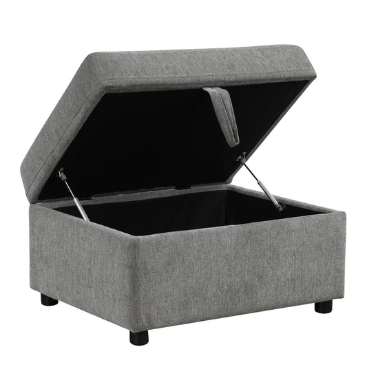 Movable Storage Ottoman Footrest For Living Room