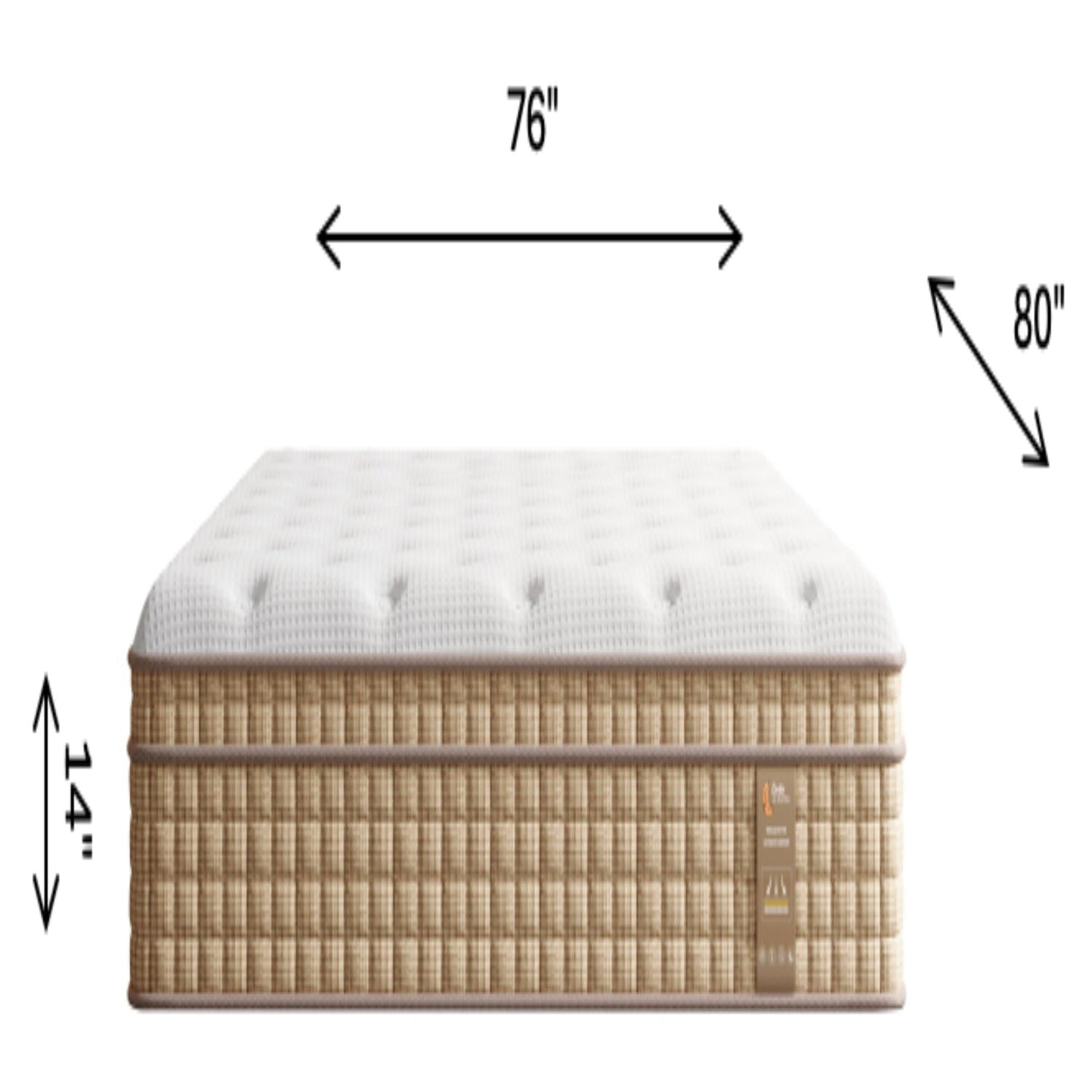 14" King Hybrid Mattress With Innerspring & Gel Memory Foam - Beige / White