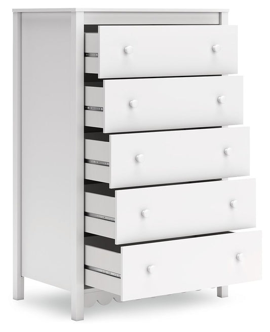 Hallityn - Five Drawer Chest - White