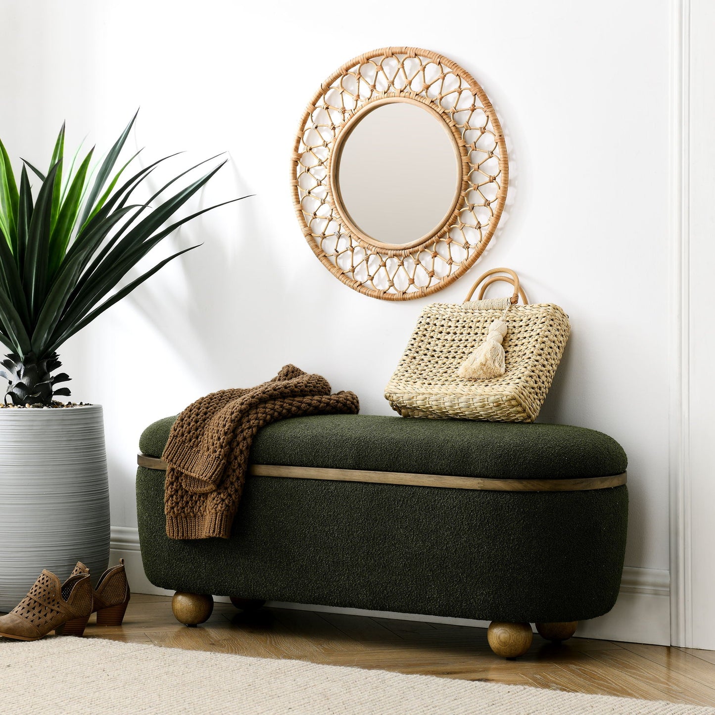 Modern Ottoman Bench Upholstered Seating With Storage