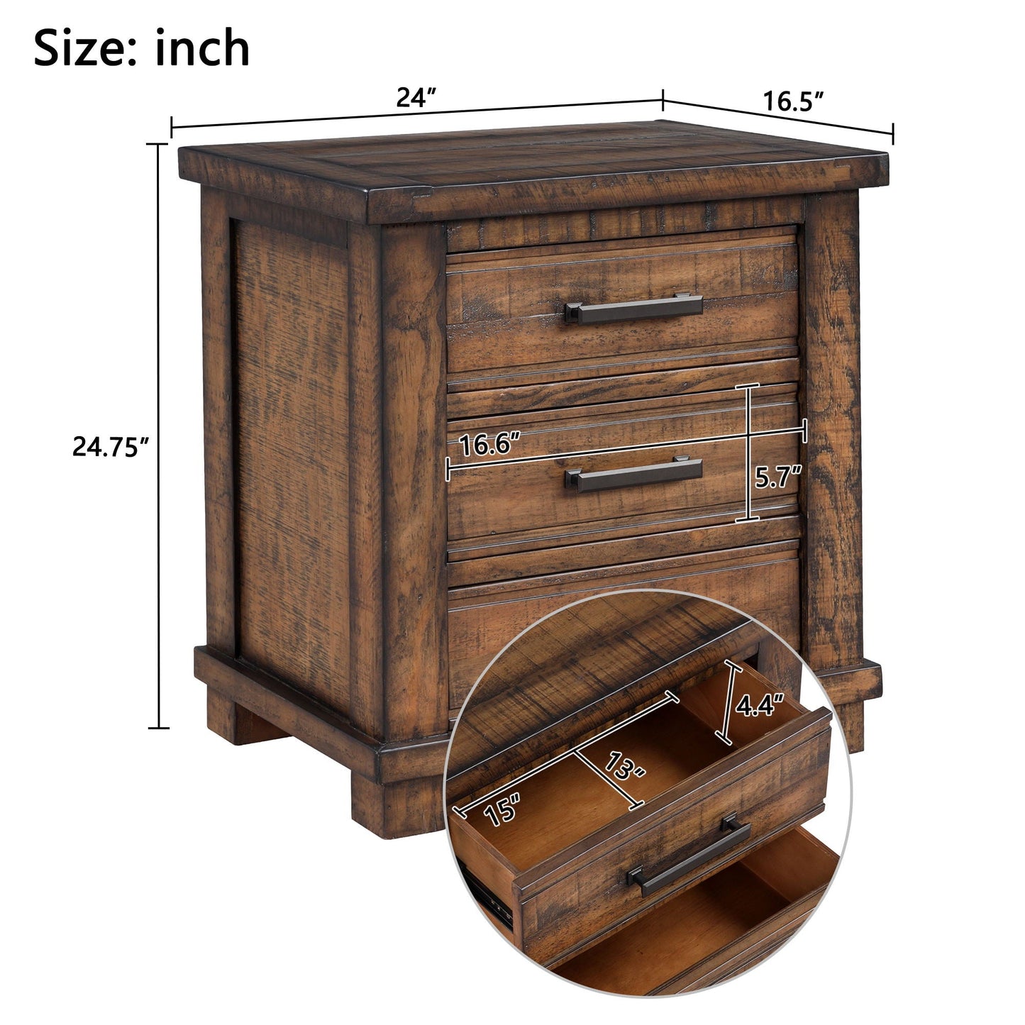 3 Drawer Nightstand