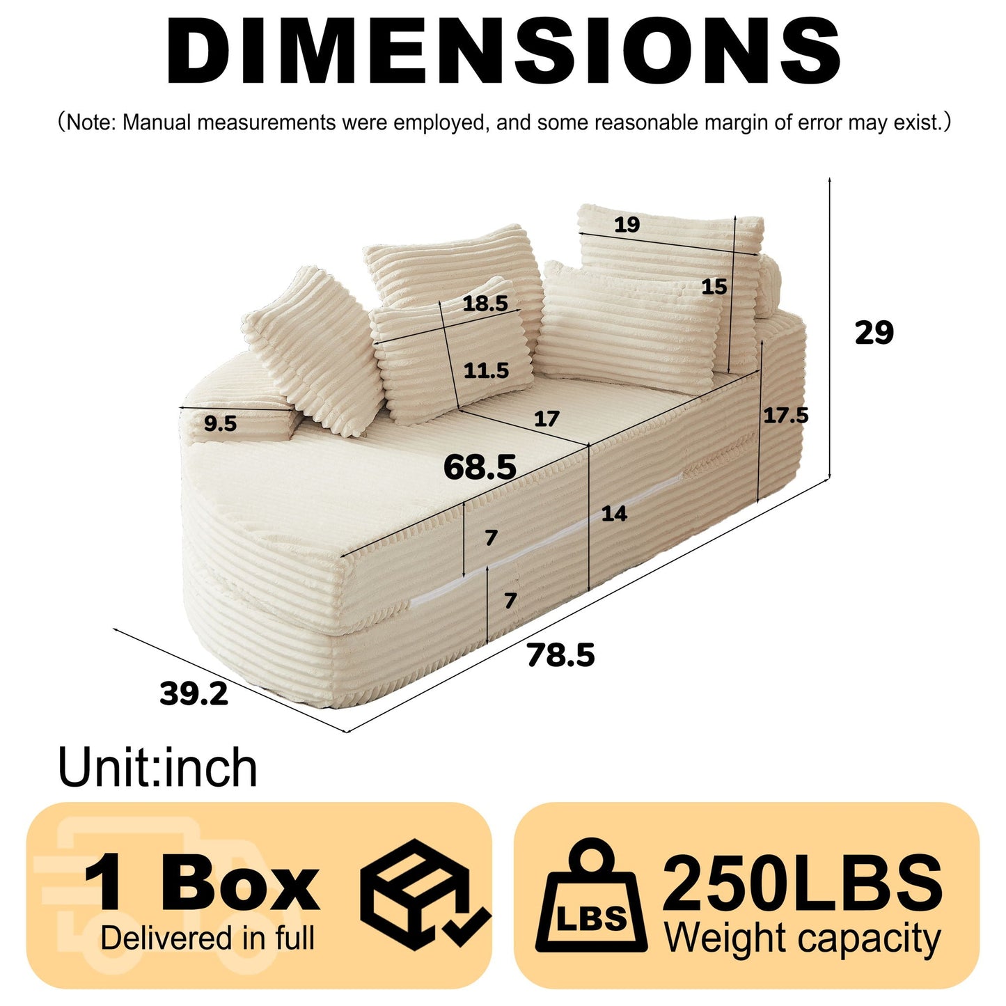 Semi Circular 2 In 1 Sofa Bed With Neck Pillow And Throw Pillows