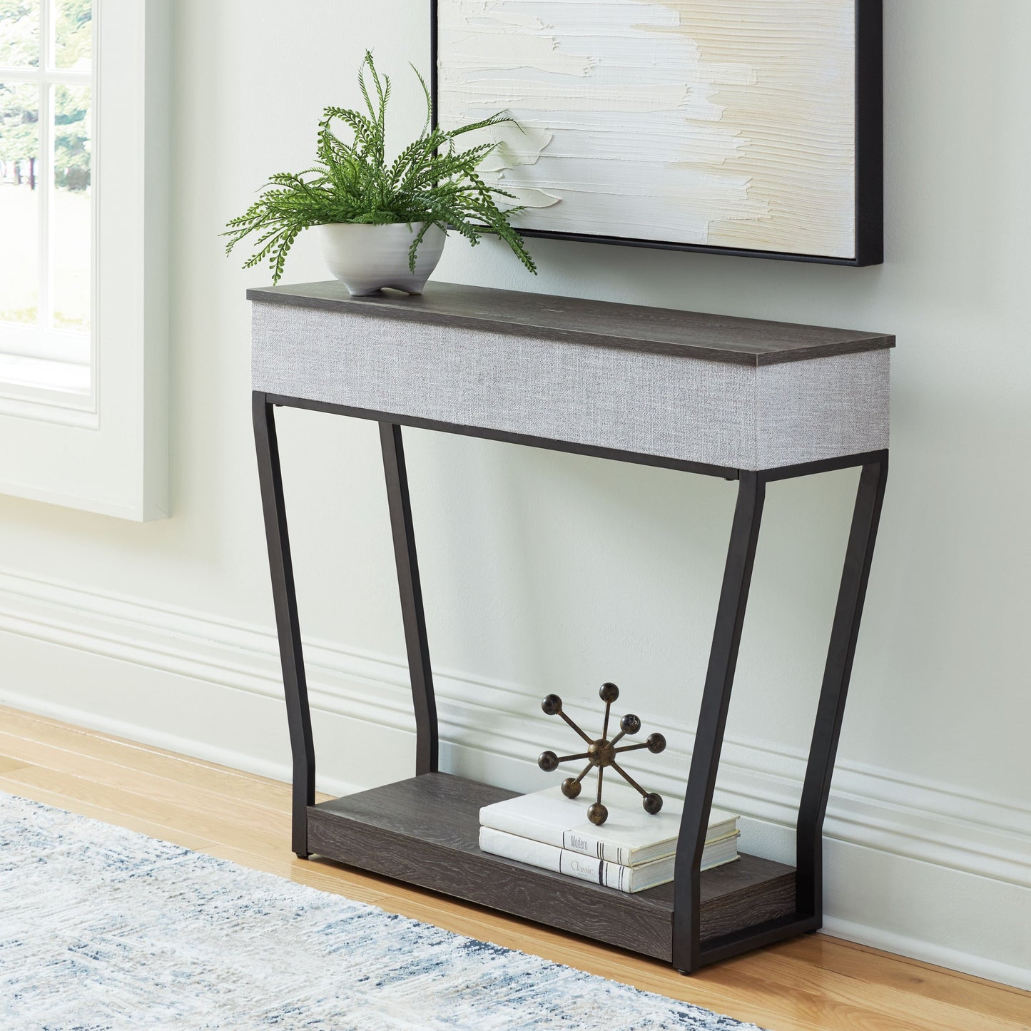 Sethlen - Console Sofa Table - Gray / Black
