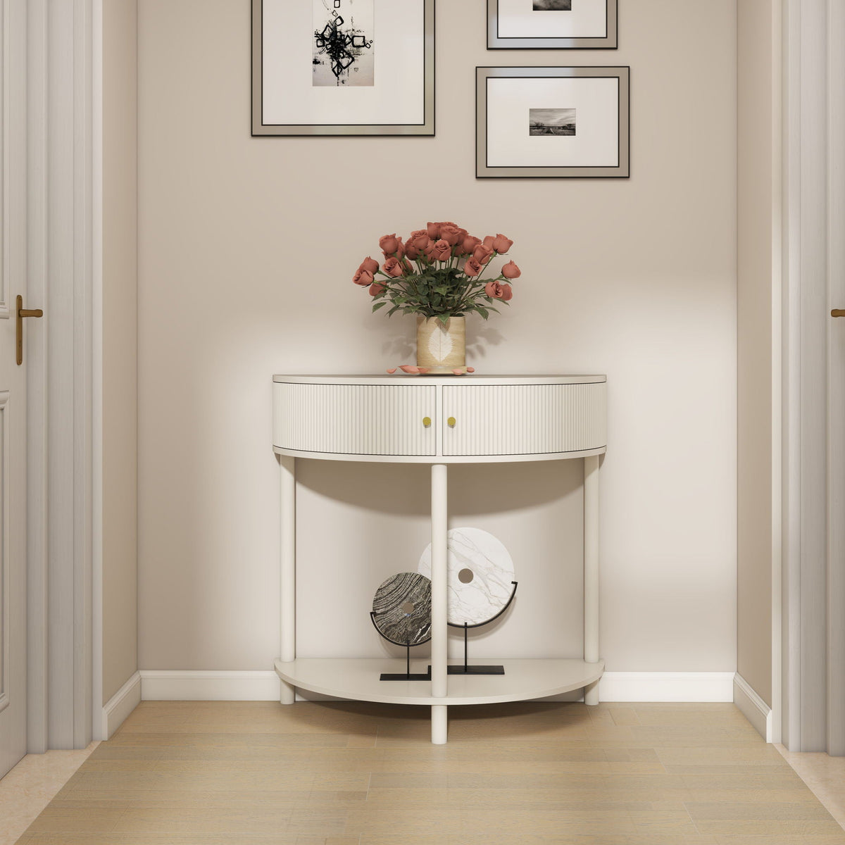Demi Lune - Console Table With 2 Storage Drawers