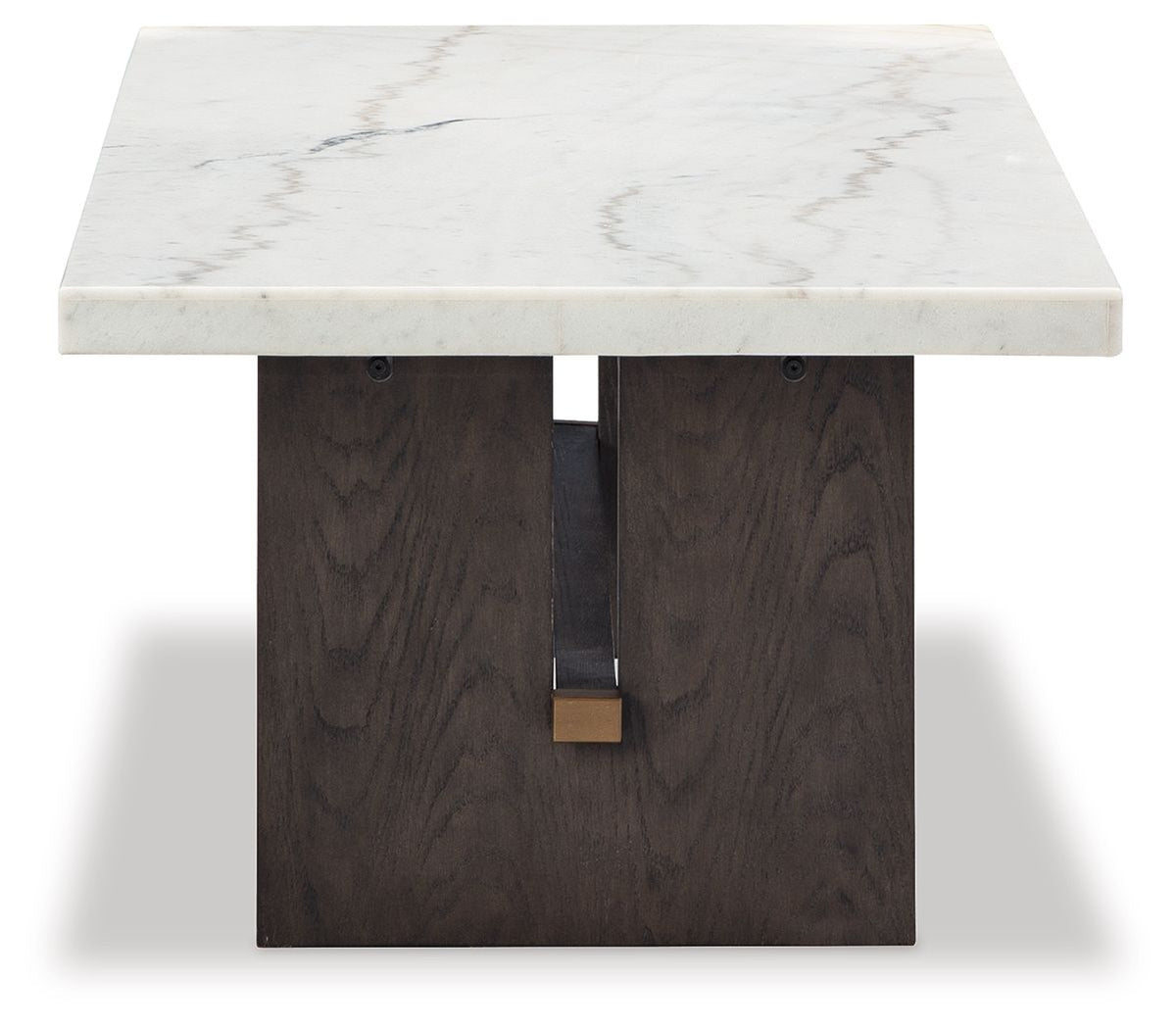 Burkhaus - Rectangular Cocktail Table - White / Dark Brown