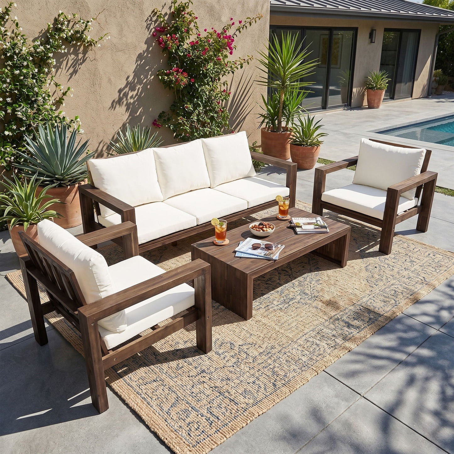 4 Piece Patio Sofa Set