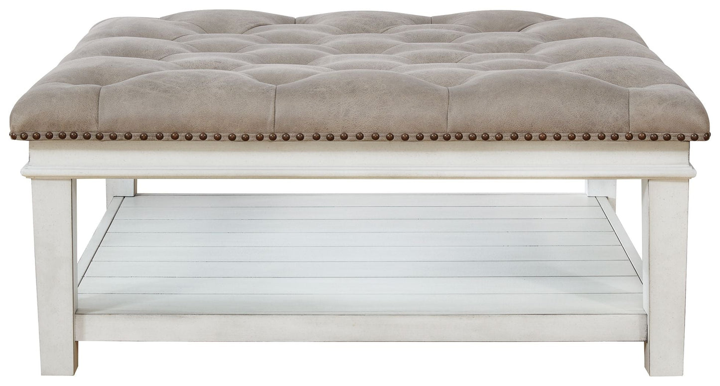 Kanwyn - Uph Ottoman Cocktail Table - Whitewash