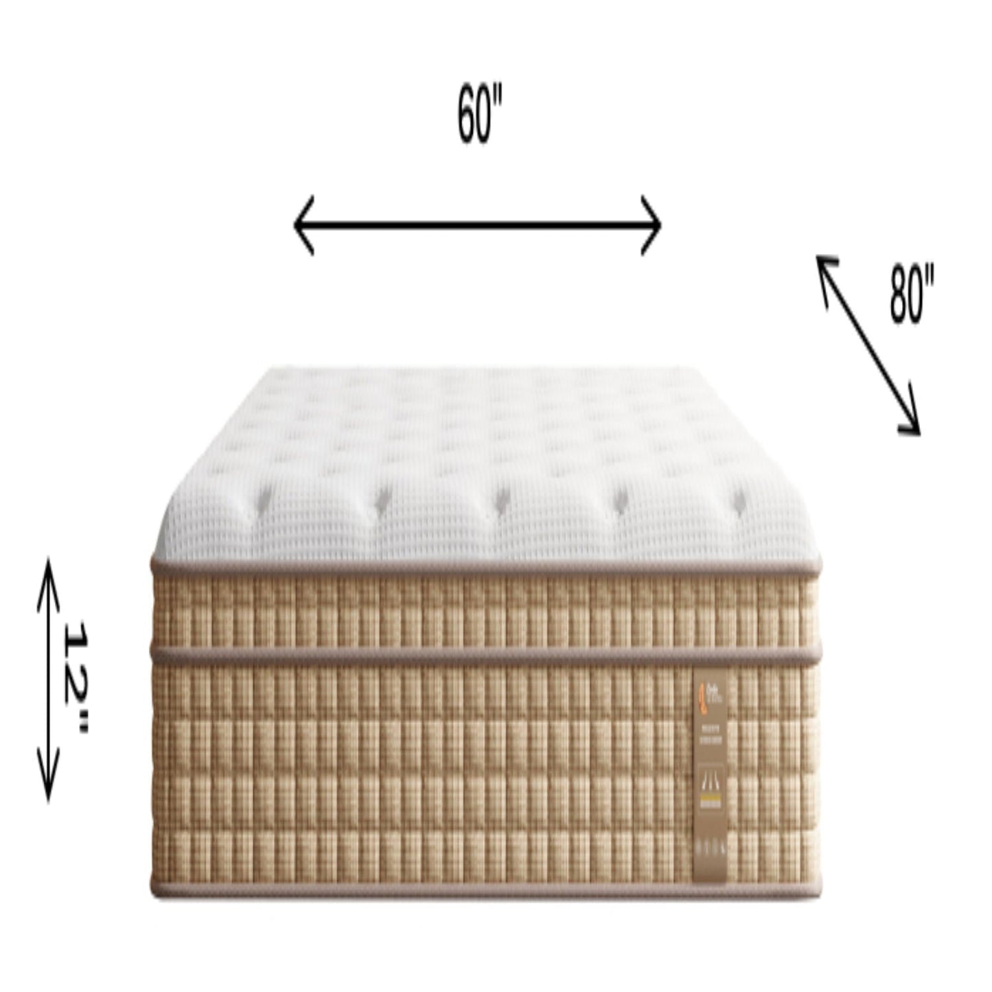 12" Queen Hybrid Mattress With Innersprings & Gel Memory Foam - Beige / White