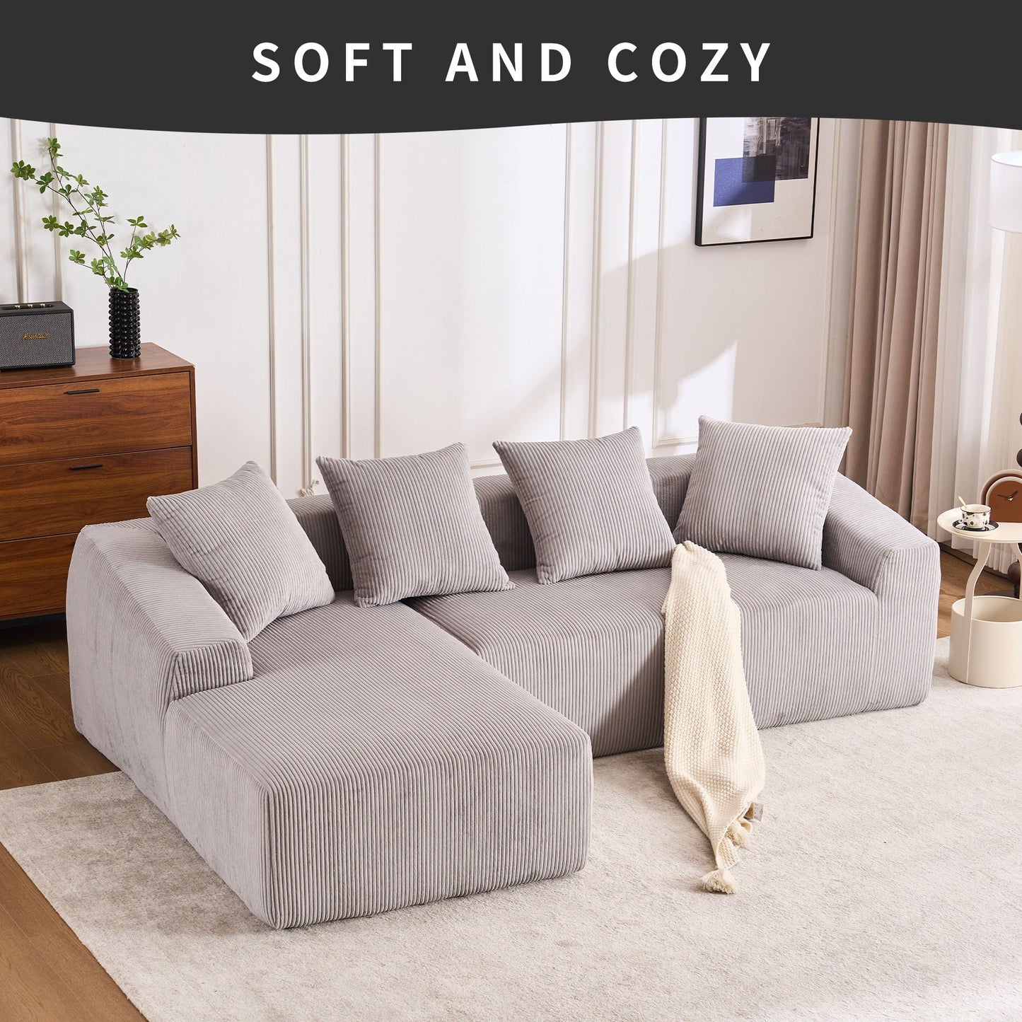 Combined 3 Seater Sofa With 4 Pillows