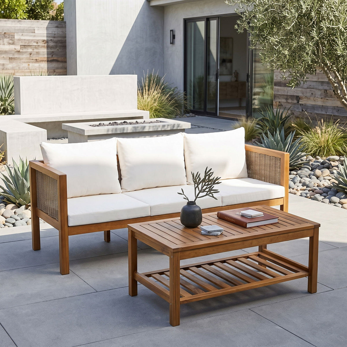 Patio Set Outdoor With Coffee Table And Cushions