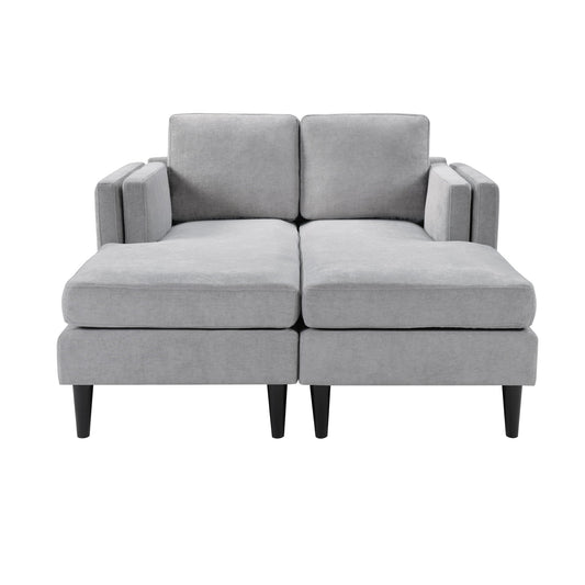Chaise Lounge Sofa Bed With Dual Layer Armrests For Living Room