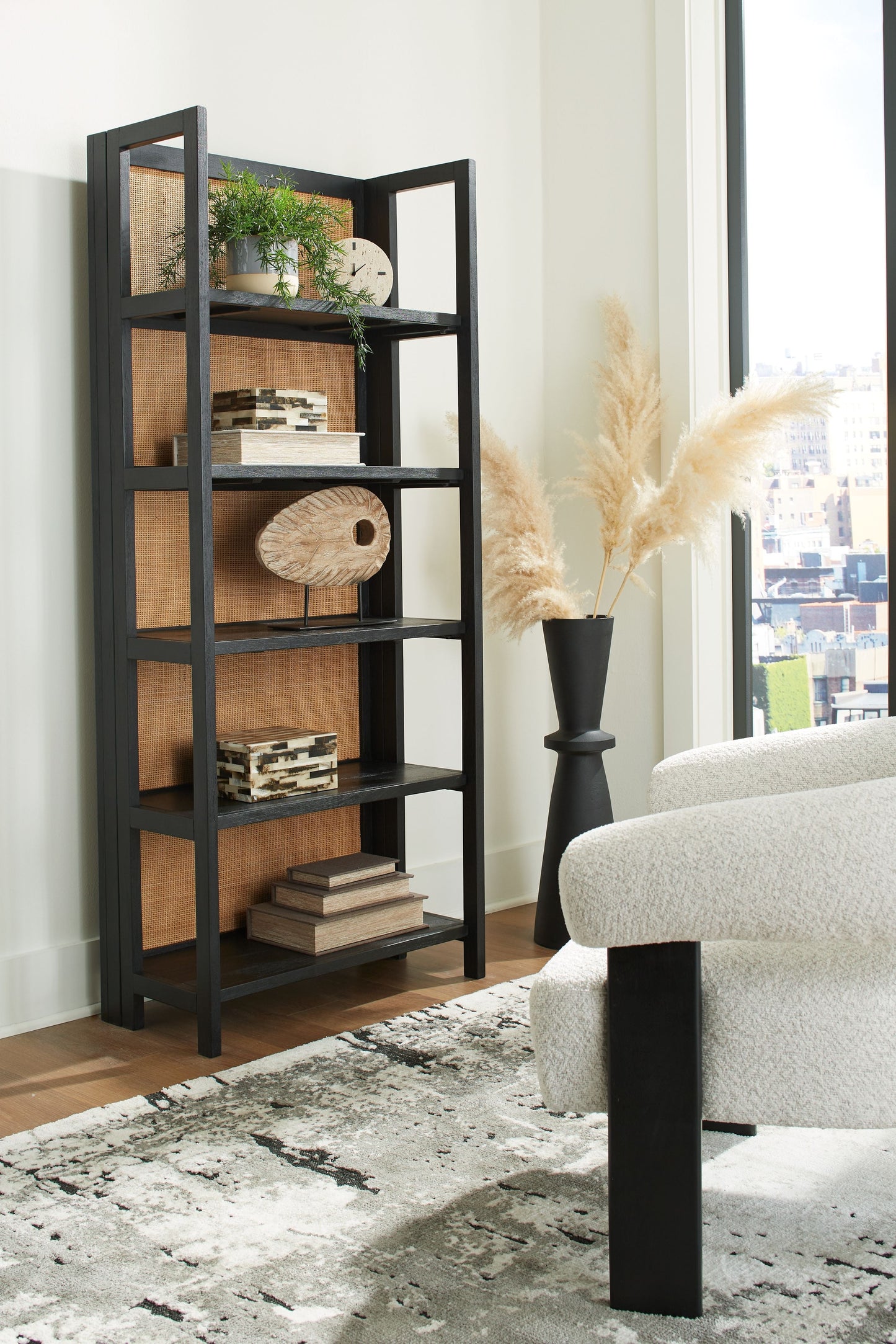 Abyard - Bookcase - Black / Natural