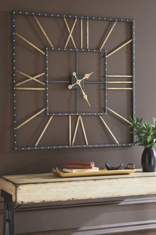 Thames - Wall Clock - Black / Gold Finish