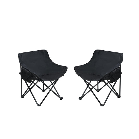 Portable Folding Camping Chairs With Carry Bag (Set of 2)
