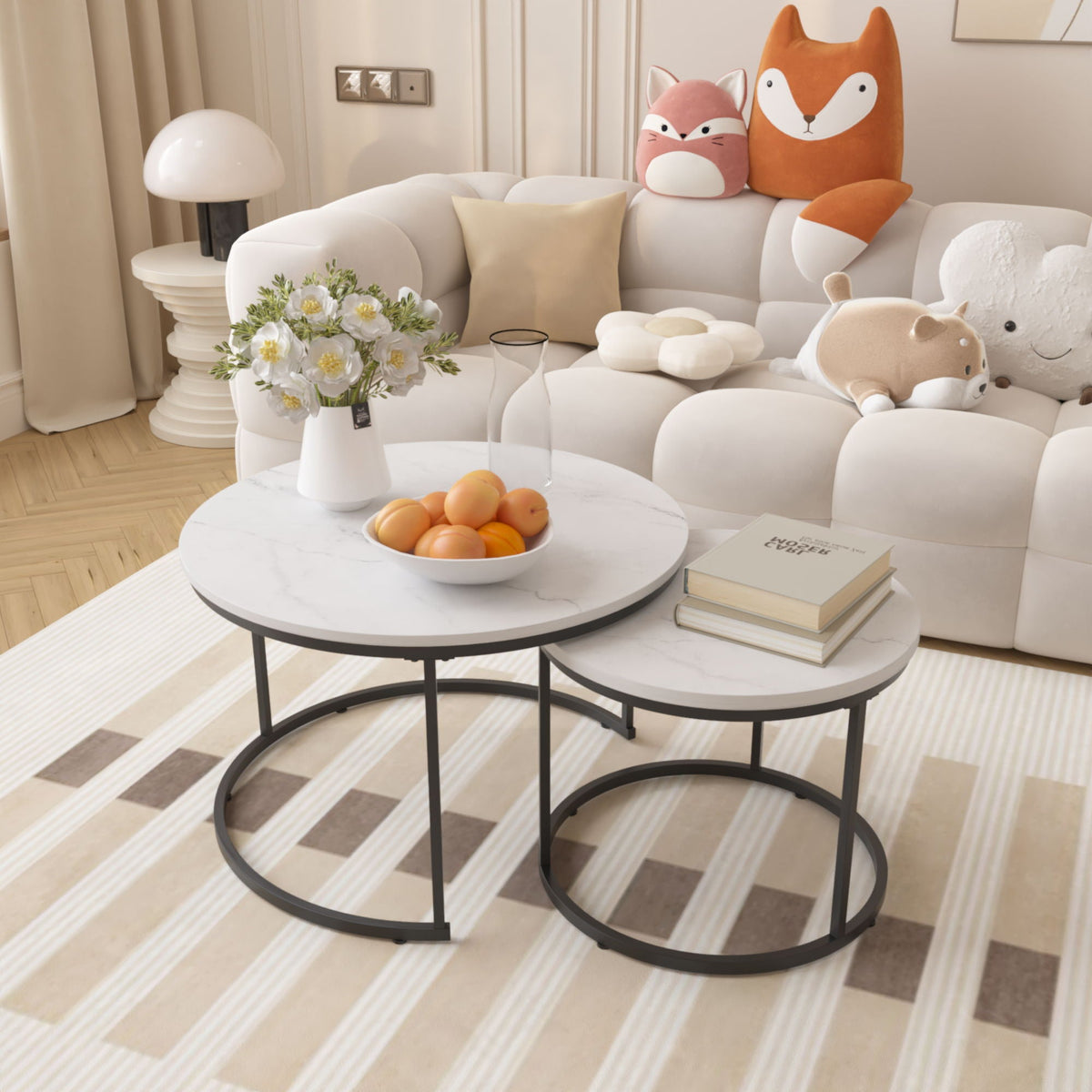 Round Nesting Coffee Table (Set of 2)