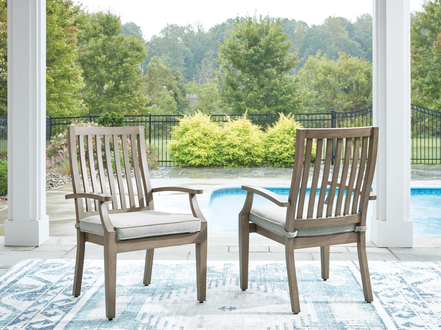 Rainier Ranch - Arm Chair With Cushion (Set of 2) - Brown / Beige